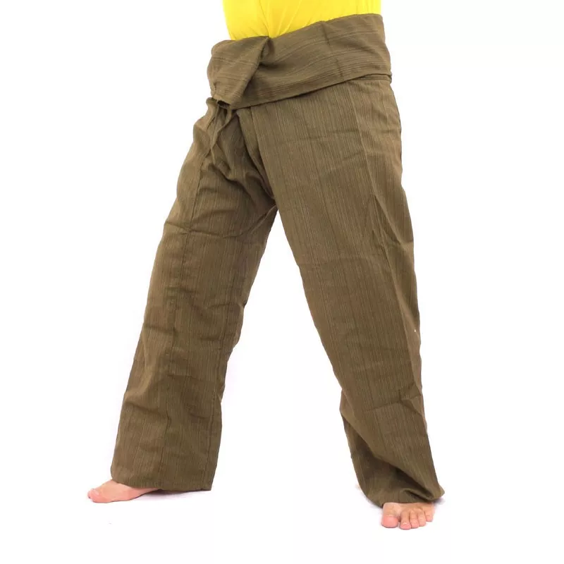 Pantalon de pêcheur thaïlandais Cottonmix extra long - vert