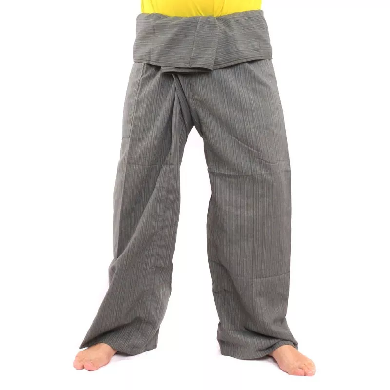 Pantalon de pêcheur thaïlandais Cottonmix extra long - gris