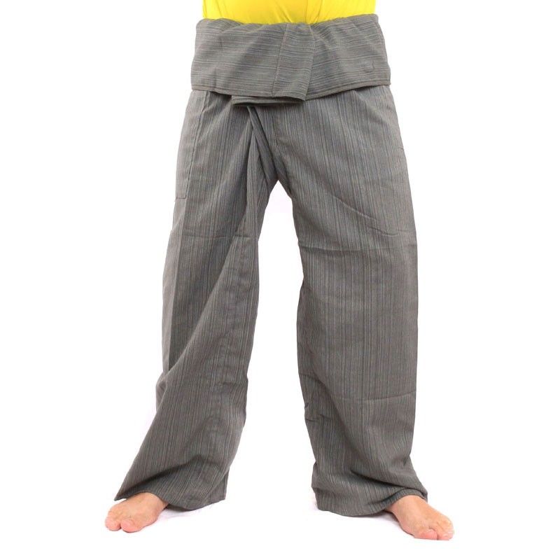 Pantalones de pescador tailandeses Cottonmix extra largos - gris