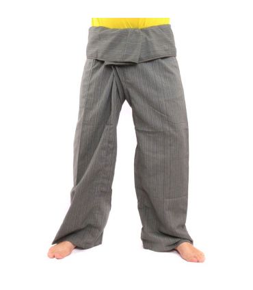 Pantalon de pêcheur thaïlandais Cottonmix extra long - gris