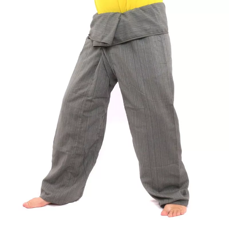 Pantalon de pêcheur thaïlandais Cottonmix extra long - gris