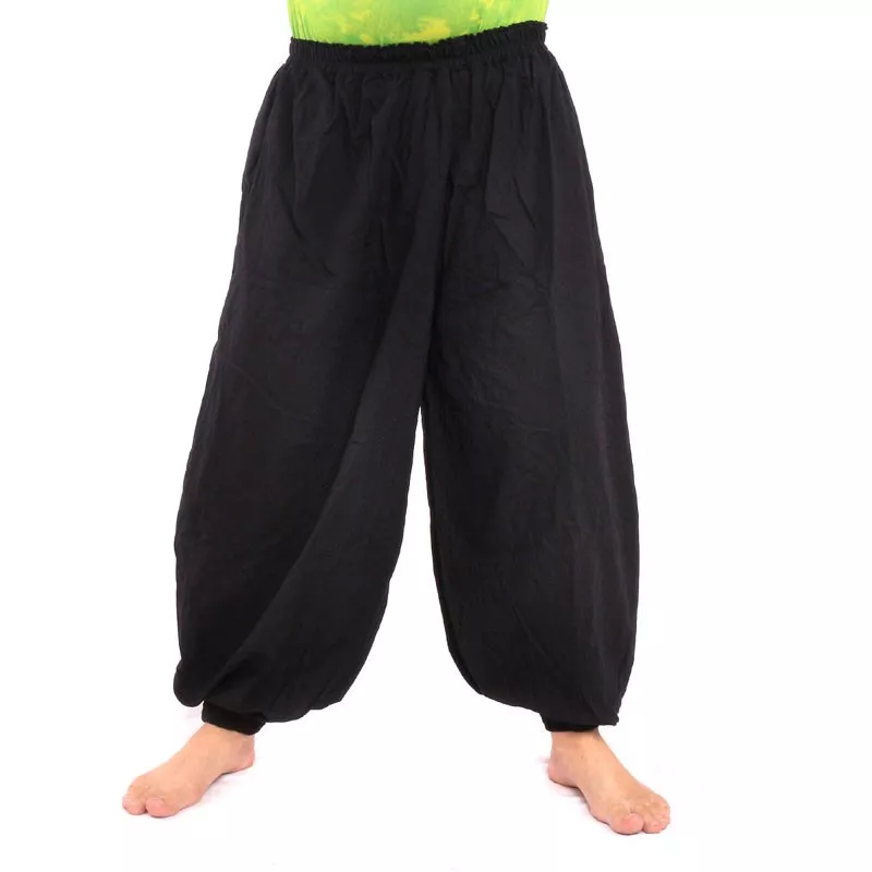 Haremshose Yoga Baumwolle schwarz