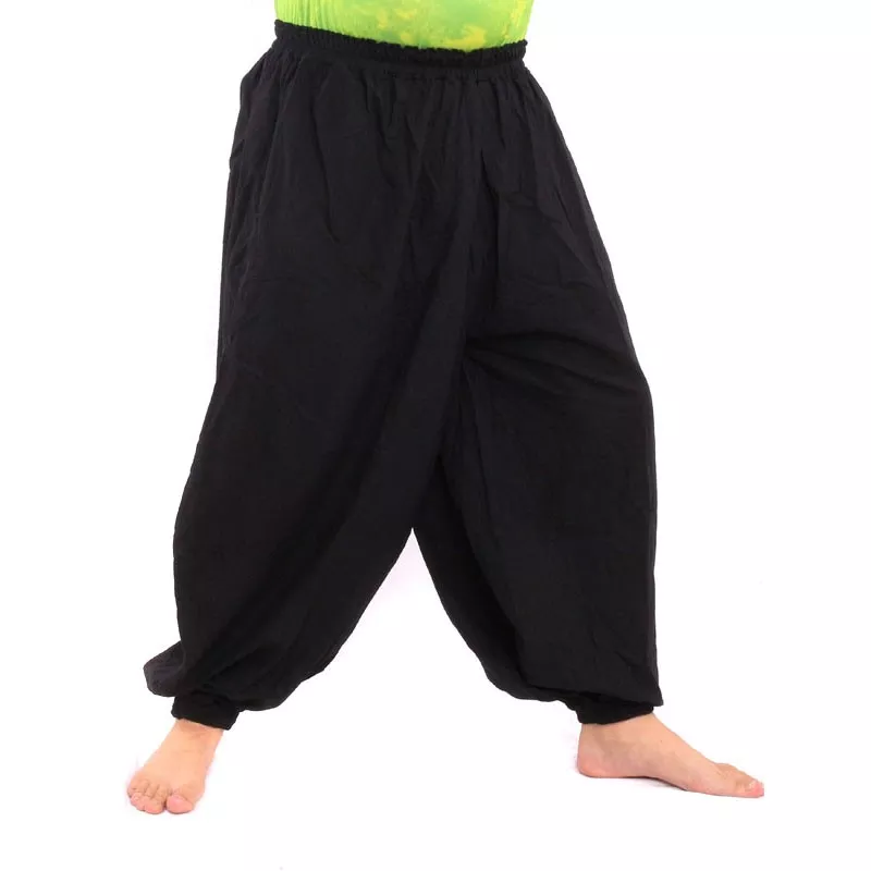 Harem pants yoga cotton black