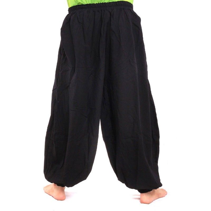 Pantalones de harén yoga algodón negro