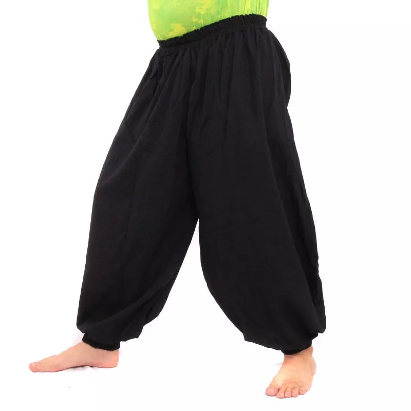 Haremshose Yoga Baumwolle schwarz