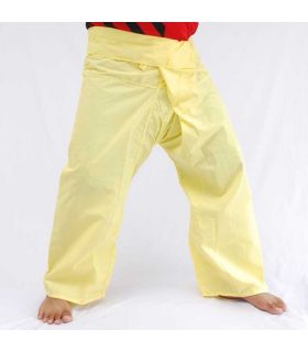 Pantalones de pescador tailandeses de viscosa - amarillo
