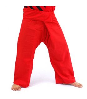 Pantalones de pescador tailandés - viscosa roja
