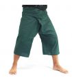3/4 Thai fishing pants viscose dark green