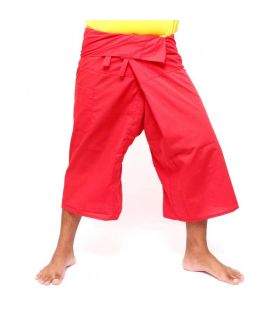 Pantalón pescador Thai 3/4 rojo