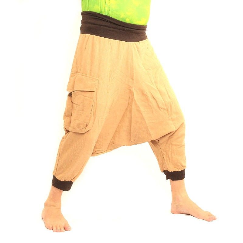 Harem pants with large side pocket