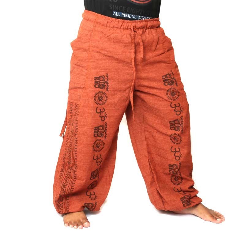 Harem pants Baggy Pants Om cotton mix orange AT01