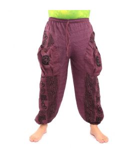 Pantalones hippie tailandeses para atar el patrón del Tíbet