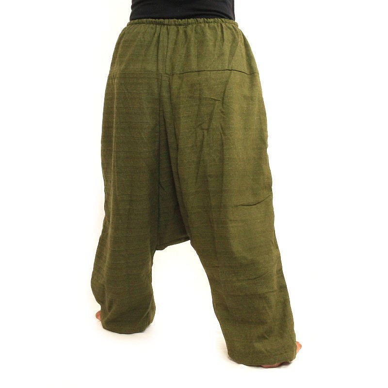 Harem pants printed green cotton DTA-B6