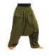 harem pants printed green cotton