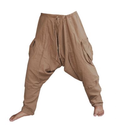 Harem pants - cotton - brown