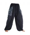 Thai Hippie Hose zum Zubinden Ethno Applikation aus schwerer Baumwolle