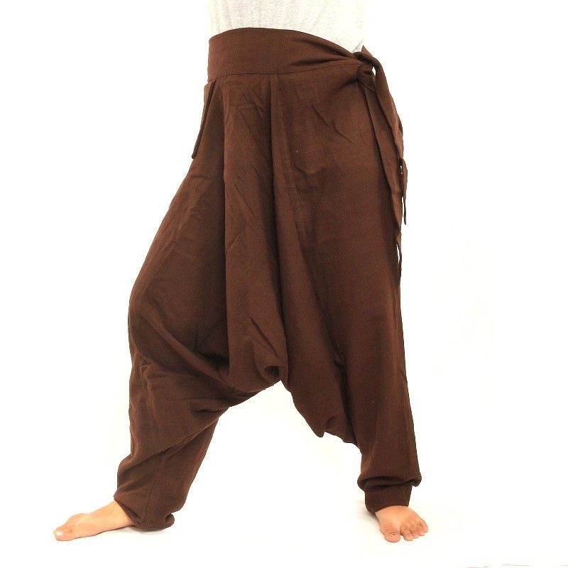 Aladdin pants - with small side pocket to tie brown