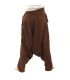 Pantalon Aladdin - avec petite poche latérale à nouer marron