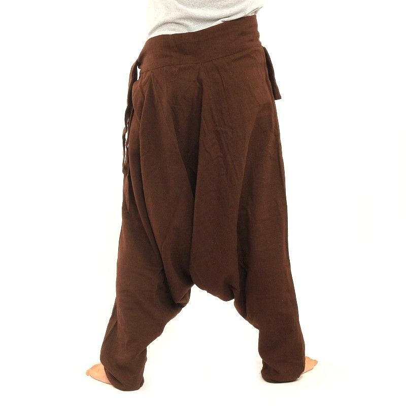 Pantalones Aladdin - con pequeño bolsillo lateral para atar marrón