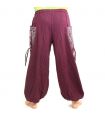 Thai Hippie Hose zum Zubinden Ethno Applikation aus schwerer Baumwolle