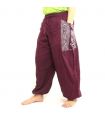 Thai Hippie Hose zum Zubinden Ethno Applikation aus schwerer Baumwolle
