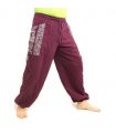 Thai Hippie Hose zum Zubinden Ethno Applikation aus schwerer Baumwolle