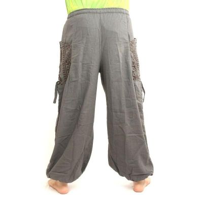 Thai Hippie Hose zum Zubinden Ethno Applikation aus schwerer Baumwolle