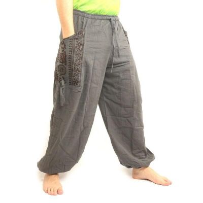 Thai Hippie Hose zum Zubinden Ethno Applikation aus schwerer Baumwolle