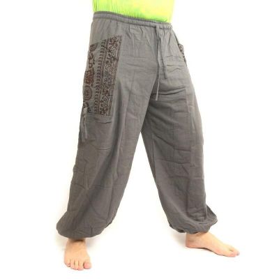 Thai Hippie Hose zum Zubinden Ethno Applikation aus schwerer Baumwolle