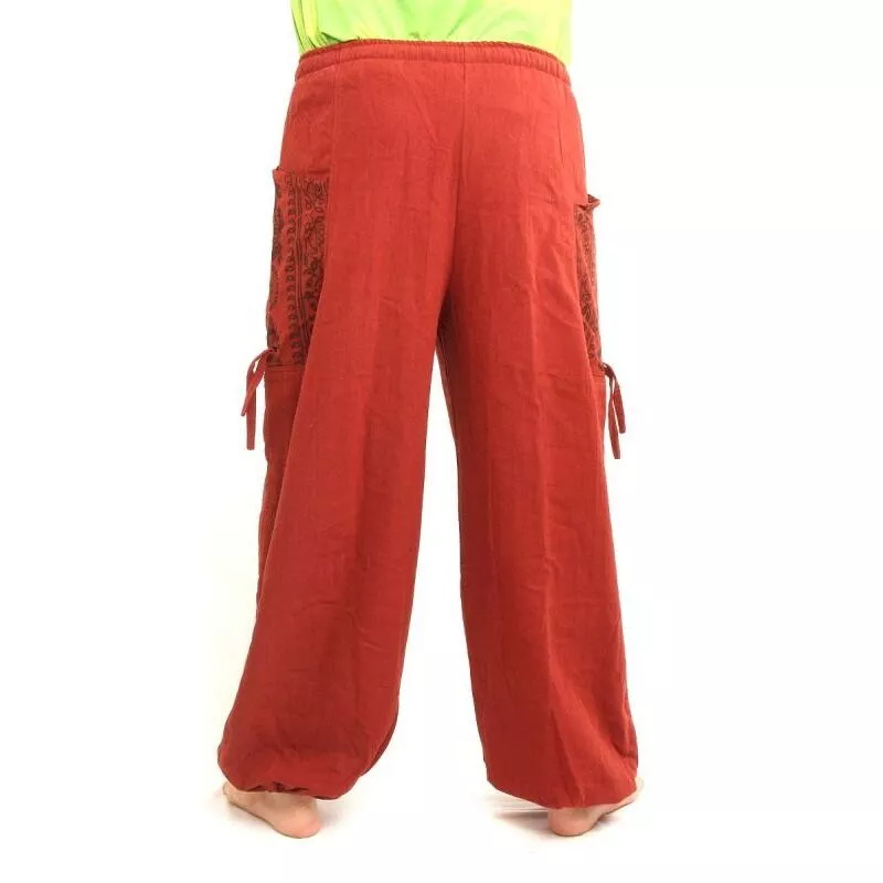 Pantalons hippie thaïlandais pour la ligature Application ethno du coton lourd