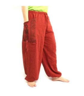 Thai Hippie Hose zum Zubinden Ethno Applikation aus schwerer Baumwolle