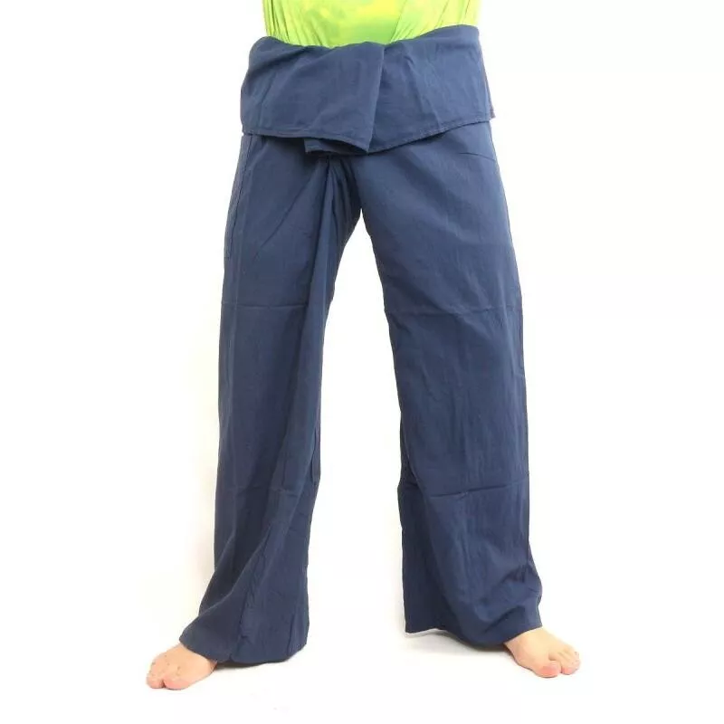 Thai Fischerhose extra lang- Baumwolle Kornblumen blau