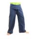 Pantalones de pescador tailandeses extra largos - algodón aciano azul