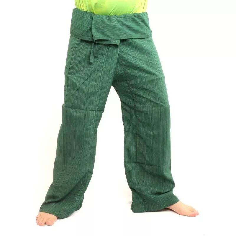 Pantalon de pêcheur thaïlandais Cottonmix extra long - vert