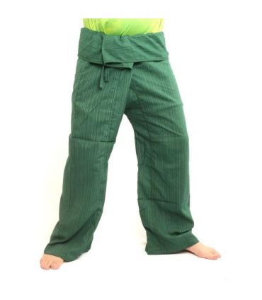 Pantalon de pêcheur thaïlandais Cottonmix extra long - vert