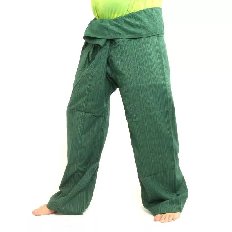 Pantalon de pêcheur thaïlandais Cottonmix extra long - vert
