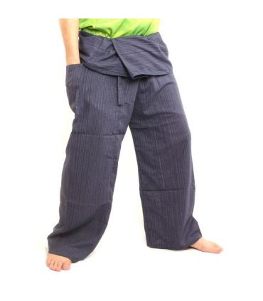 Pantalon de pêcheur thaïlandais Cottonmix extra long - bleu