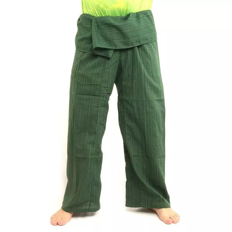 Pantalon de pêcheur thaïlandais Cottonmix extra long - vert