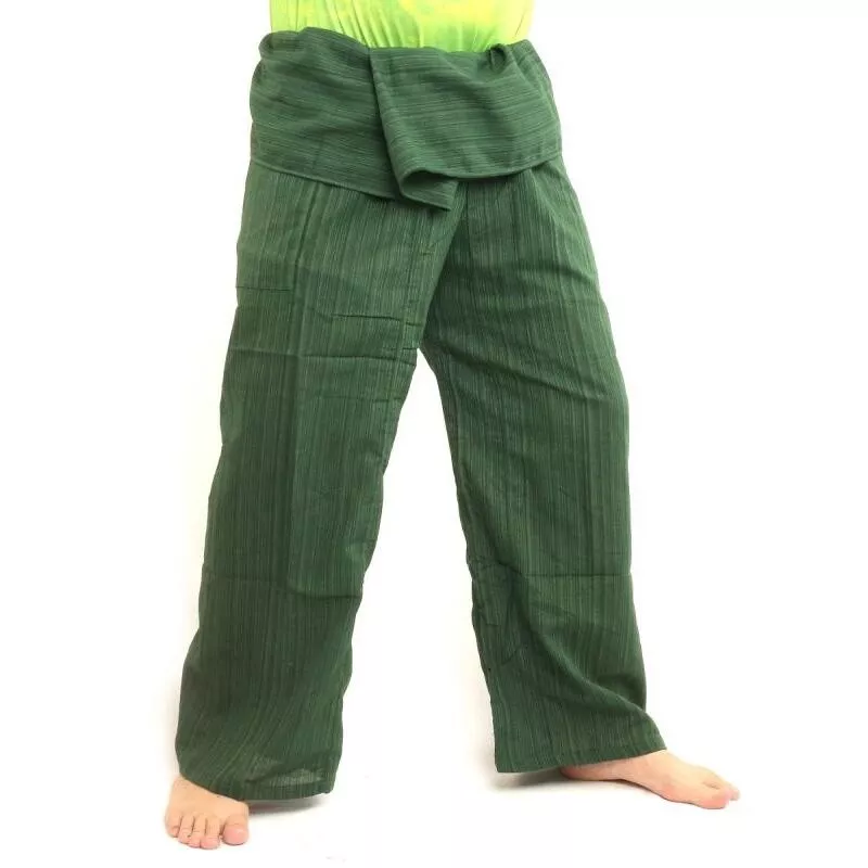 Pantalon de pêcheur thaïlandais Cottonmix extra long - vert