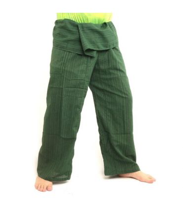 Pantalon de pêcheur thaïlandais Cottonmix extra long - vert