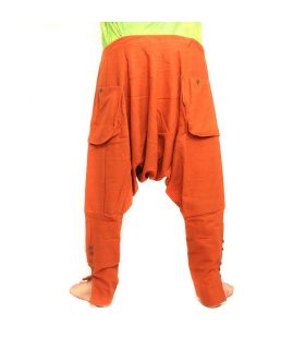 Pantalones harén - algodón - naranja