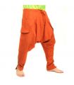 Pantalones de harén - algodón - naranja