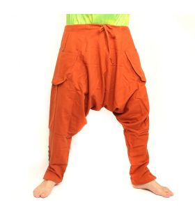 Pantalones harén - algodón - naranja