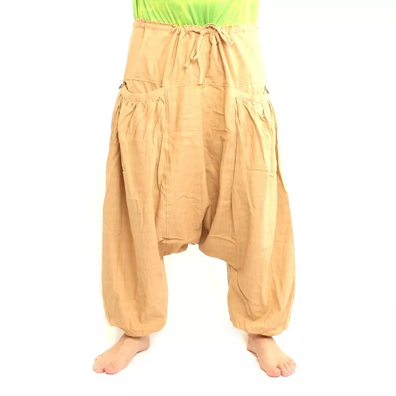 Pantalon sarouel avec 2 poches latérales profondes, crème