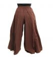 Pantalones de samurai de algodón marrón oscuro