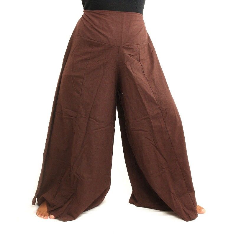 Pantalon de samouraï en coton marron foncé