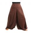 Samurai pants cotton dark brown