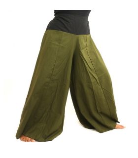 Pantalon de samouraï en coton vert olive foncé