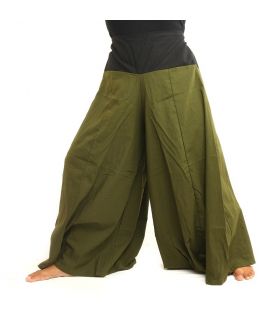 Pantalon de samouraï en coton vert olive foncé