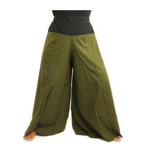 Pantalon de samouraï en coton vert olive foncé